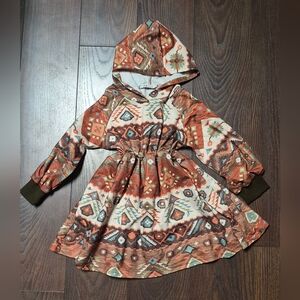 ⚡️ Hooded Western Print Dress